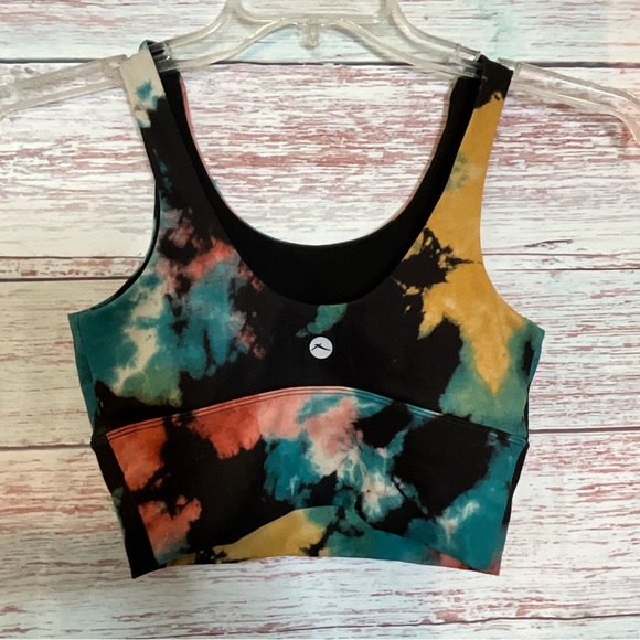 X by gottex crop top tie dye blue red yellow black - Picture 3 of 6